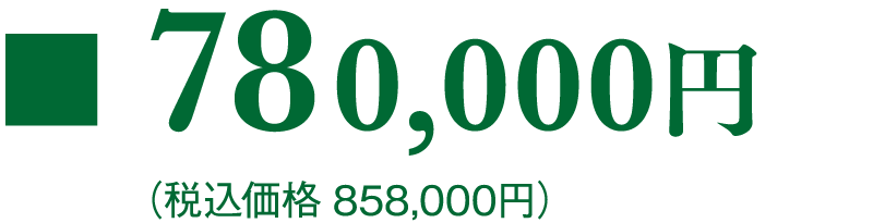 780,000円(税込価格 858,000円)